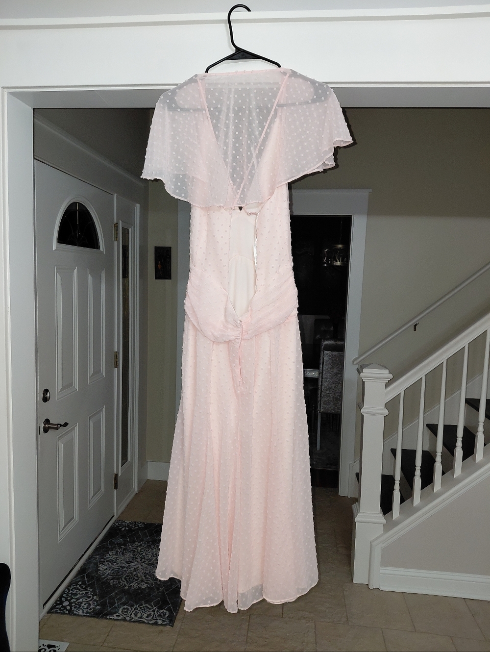 Katie May Blush Pink Swiss Dot Open Back Maxi Dress - Picture 16 of 16